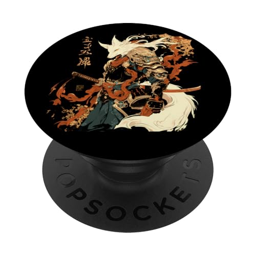 Samurai Fuchs Krieger Japanischer Fuchs PopSockets Klebender PopGrip Samurai Fuchs Krieger Japanischer Fuchs PopSockets Klebender PopGrip von Fuchs Ninja Krieger Geschenk Samurai Kanji