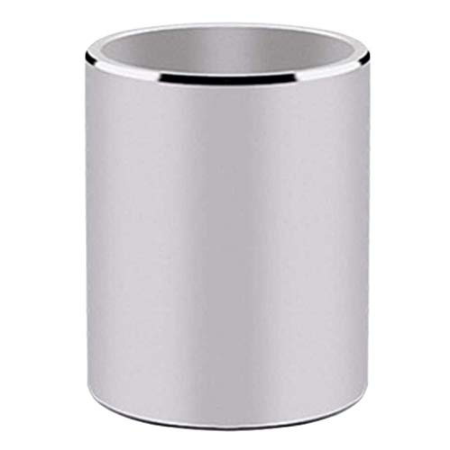 FülleMore Aluminium Stiftehalter 10x8cm Rund Stifteköcher Schreibtisch Stiftebox Bleistifthalter rutschfest Stiftbecher Tischorganizer Geschenk Für Büro Zuhause Schule (Silber) von FülleMore