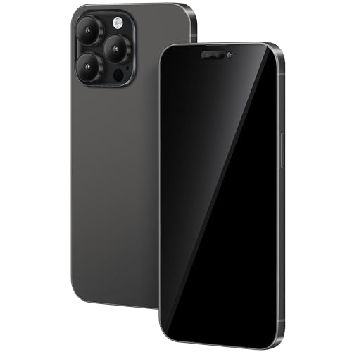 FufoneUS Anzeige gefälschte Spielzeug Handy Metallic Modell Nicht funktionierende Replik 1:1 Telefon für Phone 15 Pro Max gefälschte Spielzeug Handy (Fur 15 Pro Max Schwarz Schwarzer Bildschirm) von FufoneUS