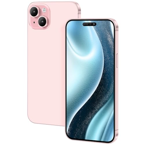 FufoneUS Anzeige gefälschte Spielzeug Telefon Handy Metallic-Modell Nicht funktionierende Replik 1:1 Telefon für Phone 15 gefälschte Spielzeug Handy (for 15 Rosa Farbbildschirm) von FufoneUS