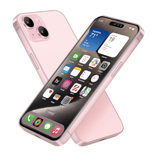 Gefälschtes Handy-Modell, sieht aus wie echte Handy-Schnuller, kompatibel mit Phone 15, Prank Stuff Decoy Pear Nicht-funktionierendes Spielzeug, Telefon 15 für Kinder (Rosa) von FufoneUS