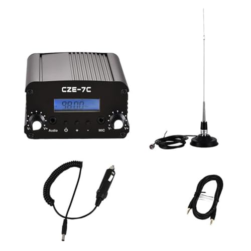 Fuhjythy 1 W 7 W FM-Radiosender CZE-7C Kabelloser Booster FM 76-108 MHz Verstärker mit Auto-Saugnapf-Antennen-Kit für Radiosender Fuhjythy 1 W 7 W FM-Radiosender CZE-7C Kabelloser Booster FM 76-108 MHz Verstärker mit Auto-Saugnapf-Antennen-Kit für Radiosender von Fuhjythy