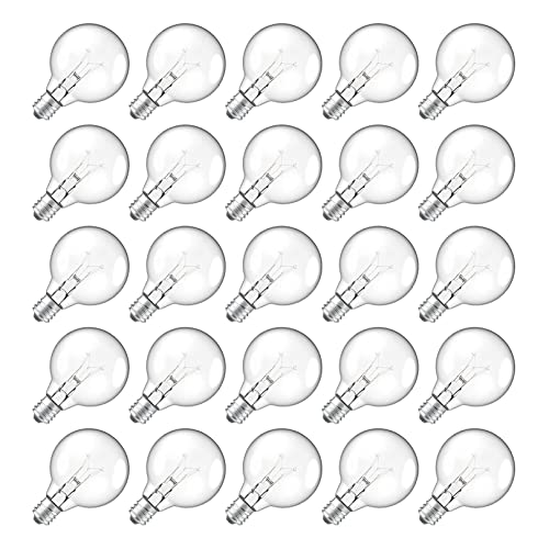 Fuhjythy 25 StüCke G40 GlüHbirnen E12 Candelabra Schrauben Sockel LED Globe GlüHbirnen für Drinnen Draussen Lichter Kette Warmes von Fuhjythy