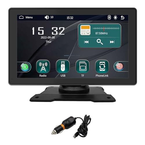 Fuhjythy 9-Autoradio, Multimedia-Video-Player, Kabellos, CarPlay, Android Auto, Touchscreen, Tragbares Autoradio für Alle Fahrzeuge von Fuhjythy