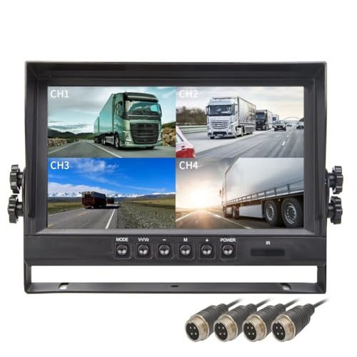 Fuhjythy 9" LCD-Auto-Monitor 4 Kanäle 4CH Quad-Split-Screen-Display Auto-Monitor 4 Split-Screen Fuhjythy 9" LCD-Auto-Monitor 4 Kanäle 4CH Quad-Split-Screen-Display Auto-Monitor 4 Split-Screen von Fuhjythy