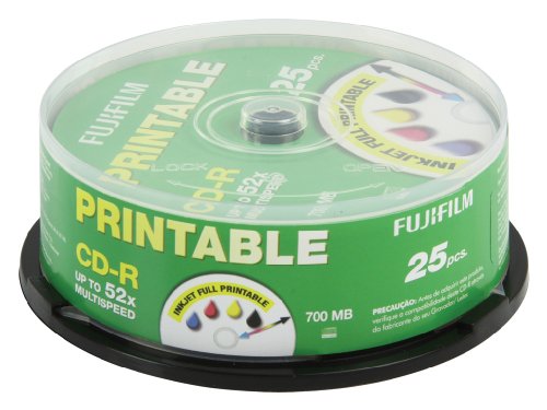 Fuji CD-R Rohlinge (80 Min, 700 MB, 52x bedruckbar, 25er Pack) von Fujifilm