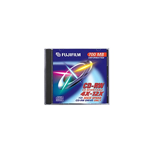 Fuji CD-RW 80 mm Speed 4 x 12 x Gehäuse Kristall 10 mm Pack 10 von Fujifilm