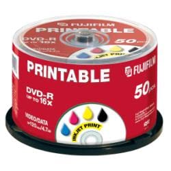 Fujifilm Fuji: DVD-R 4,7 GB, 16 x 50 pk Spinle White Ink Printable von Fujifilm