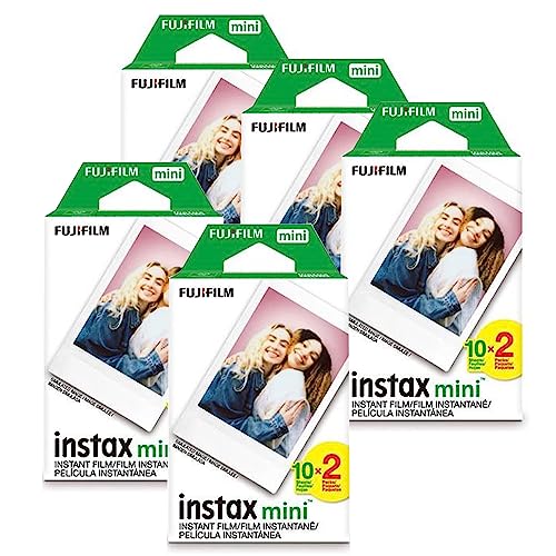 Fujifilm Instax Mini 100 Sofortbildfilm für Fuji 7s 8 25 50s 90 300 Sofortbildkamera, Share SP-1 Weiß, 5 Stück von Fujifilm