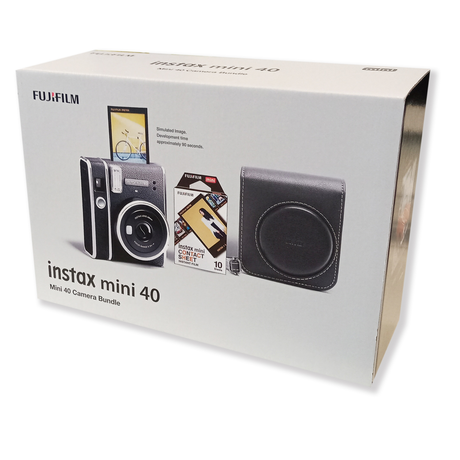 Fujifilm Instax Mini 40 Sofortbildkamera schwarz Bundle mit 10 Blatt Decopapier und Tasche von Fujifilm