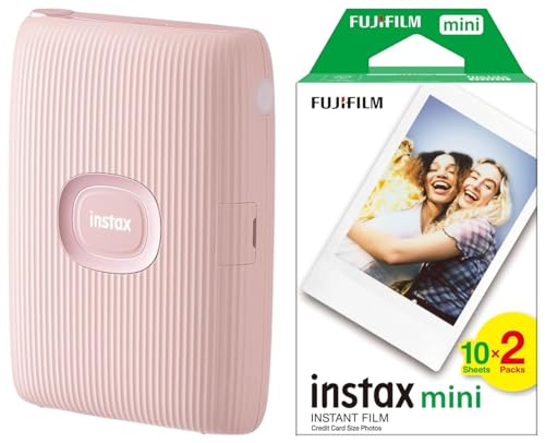 instax Mini LINK2 Smartphone Printer, Soft PINK & Mini Film, Doppelpack (2x10 Aufnahmen) von Fujifilm