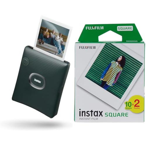 instax Square Link Midnight Green & Square Film (20/PK) von Fujifilm