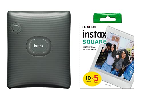 instax Square Link Smartphone Printer, Midnight Green Square Film, 5'er Pack (5x10 Aufnahmen) von Fujifilm