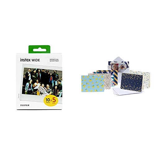 instax Wide Film, 5'er Pack (5x10 Aufnahmen) + instax Wide Grußkarten, 10 Stück von Fujifilm