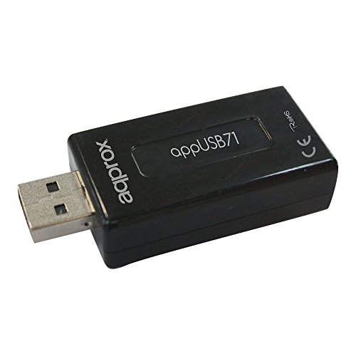 APPROX Externe Soundkarte (USB 2.0, 7.1, mit 3D-Sound und Mikrofon-/Audio-Steckern), Schwarz von Fujitsu