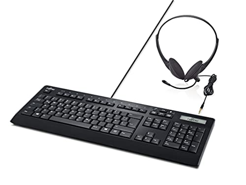 FUJITSU Keyboard KB950 Phone DE inkl. Headset USB Keyboard Skype inkl. Headset , Schwarz von Fujitsu