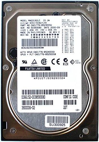 Fujitsu 18,2 GB U2 SCSI/SCA2/LVD HDD, MAG3182LC P/N: CA01776-B52300SU, 3900006-02 von Fujitsu