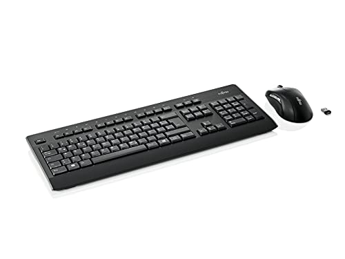 Fujitsu Keyboard (German) & Mouse Set Wireless QWERTZ Deutsch Schwarz von Fujitsu