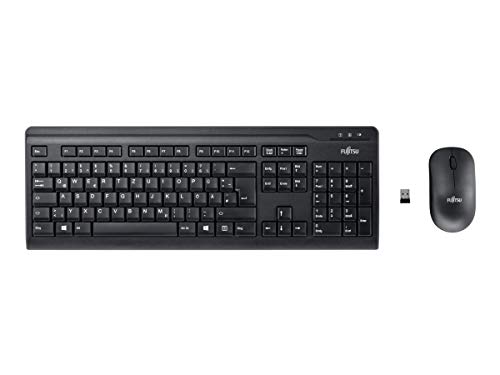 Fujitsu LX410 Funktastatur und Maus Set Wireless QWERTZ Deutsch Schwarz von Fujitsu