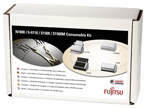 Fujitsu PFU CON-3586-013A Verbrauchsmaterialien Kit für ScanSnap N1800 (1x Pick Roller, 2X Pad Assembly) von Fujitsu