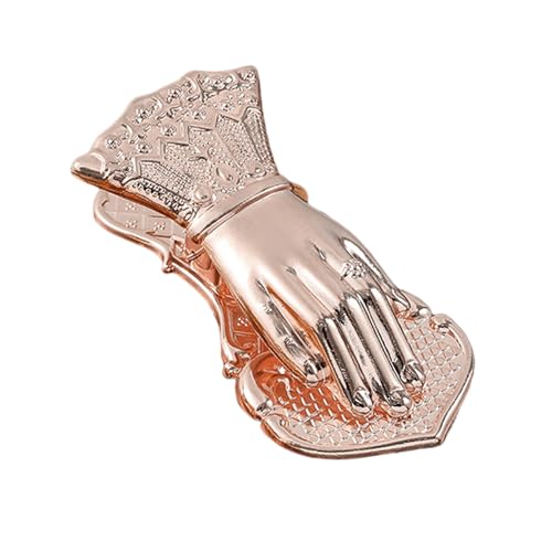 Fukamou Handgeformte Buchklammer, Goldfarbene Metall-Büroklammern - Lady's Hand Shape Traveler Notebook Supplies Clip-Dokumentenklammer, Notizbuchzubehörklammer, Buchklammern, Dekorative Klammer Für von Fukamou