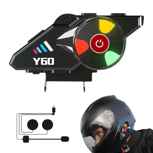 Fulenyi Motorrad-Headset, kabellose Ohrhörer,1000 mAh Kommunikationssysteme Intelligente BT-Kopfhörer - Motorrad-Intercom-Headset, universelle Deep-Bass-Kopfhörer mit RGB-Beleuchtung von Fulenyi