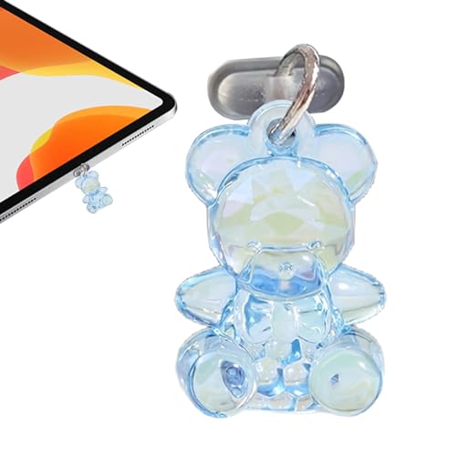 Fulenyi Telefon-Staubstecker-Anhänger, Staubstecker,Niedlicher Bär Handy-Ladegerät-Abdeckungsschutz - Tragbare Ladeanschlussabdeckung, Telefonanhänger, Handyanhänger für Tablets und Smartphones Fulenyi Telefon-Staubstecker-Anhänger, Staubstecker,Niedlicher Bär Handy-Ladegerät-Abdeckungsschutz - Tragbare Ladeanschlussabdeckung, Telefonanhänger, Handyanhänger für Tablets und Smartphones von Fulenyi