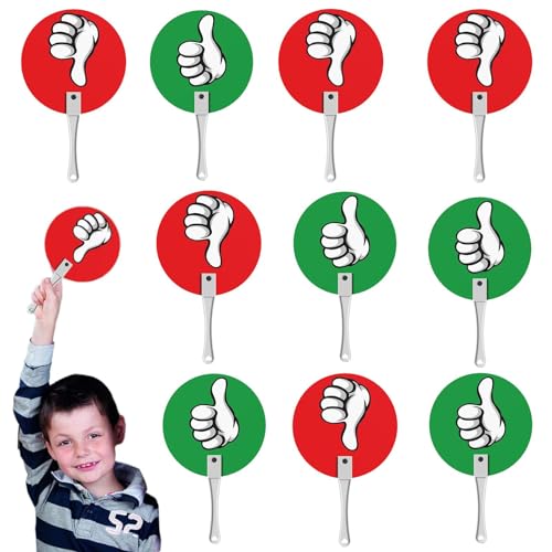 True False Game Paddles,Voting Paddles Ja Nein, Abstimmungspaddel für das Klassenzimmer, 10 Stück Ja-Nein-Paddel-Schilder für Abstimmungen im Klassenzimmer, grün, rot, wahr, falsch, Paddel, von Fulenyi