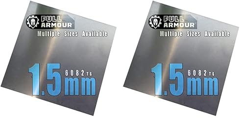 Aluminiumblech, 1.5 mm - 100 mm x 100 mm (10cm x 10cm) (Packung mit 2) von Full Armour