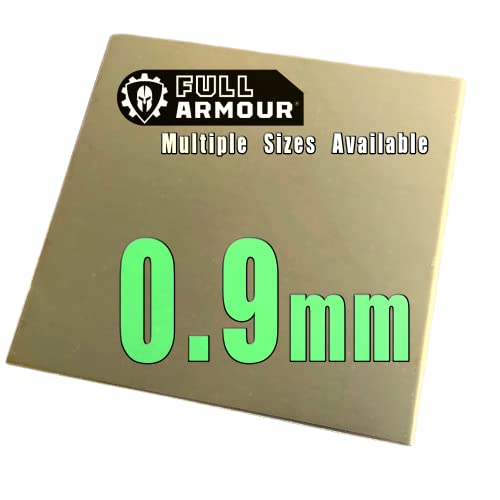 Messingblech, 0,9 mm – 1,5 mm Dicke, mehrere Größen (0,9 mm x 200 mm x 100 mm) von Full Armour