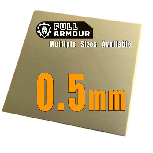Messingblech 0,9 mm – 1,5 mm Dicke, mehrere Größen (0,5 mm x 150 mm x 150 mm) von Full Armour