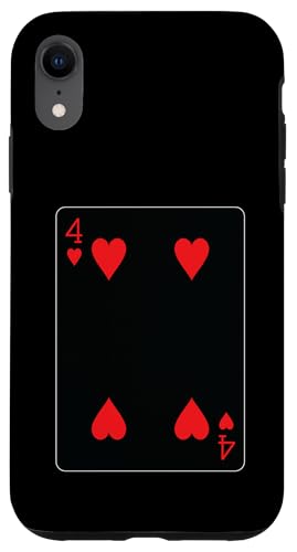 Four of Hearts Spielkarte Hülle für iPhone XR von Full Deck of Playing Cards for light colors