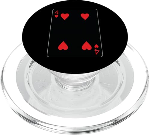 Four of Hearts Spielkarte PopSockets PopGrip für MagSafe Four of Hearts Spielkarte PopSockets PopGrip für MagSafe von Full Deck of Playing Cards for light colors