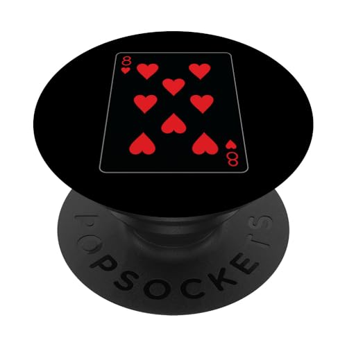 Spielkarte "Eight of Hearts" PopSockets Klebender PopGrip von Full Deck of Playing Cards for light colors