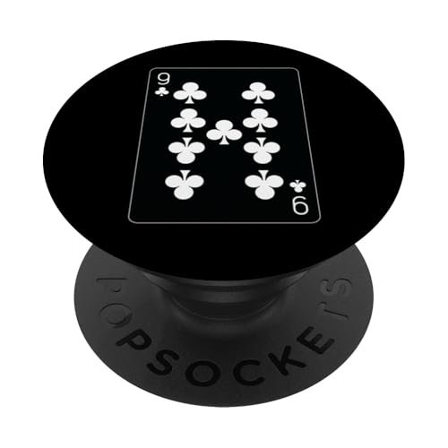 Spielkarte "Nine of Clubs" PopSockets Klebender PopGrip von Full Deck of Playing Cards for light colors