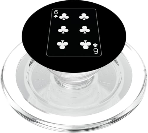 Spielkarte "Six of Clubs" PopSockets PopGrip für MagSafe von Full Deck of Playing Cards for light colors