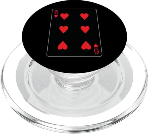 Spielkarte "Six of Hearts" PopSockets PopGrip für MagSafe von Full Deck of Playing Cards for light colors