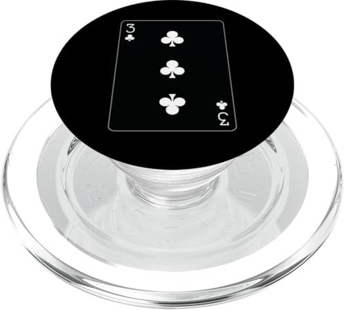 Spielkarte mit drei Clubs PopSockets PopGrip für MagSafe Spielkarte mit drei Clubs PopSockets PopGrip für MagSafe von Full Deck of Playing Cards for light colors