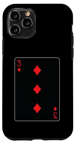 Spielkarte mit drei Diamanten Hülle für iPhone 11 Pro von Full Deck of Playing Cards for light colors
