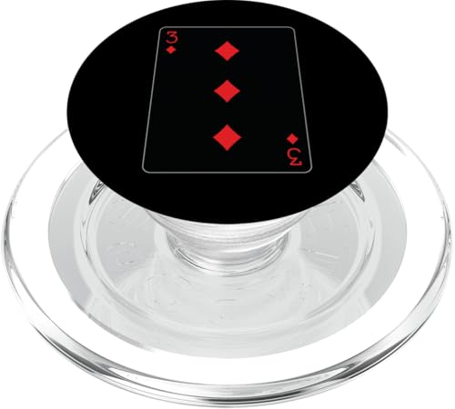 Spielkarte mit drei Diamanten PopSockets PopGrip für MagSafe Spielkarte mit drei Diamanten PopSockets PopGrip für MagSafe von Full Deck of Playing Cards for light colors