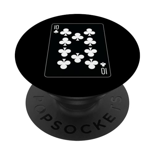 Ten of Clubs Spielkarte PopSockets Klebender PopGrip von Full Deck of Playing Cards for light colors
