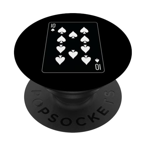 Ten of Spades Spielkarte PopSockets Klebender PopGrip von Full Deck of Playing Cards for light colors
