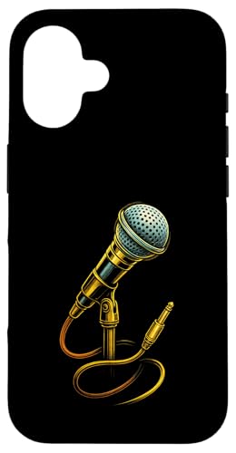 Vintage Mikrofon mit Musik Artwork Sänger Music Tech Hülle für iPhone 16 Vintage Mikrofon mit Musik Artwork Sänger Music Tech Hülle für iPhone 16 von Full Sound Supply