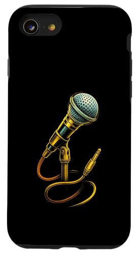 Vintage Mikrofon mit Musik Artwork Sänger Music Tech Hülle für iPhone SE (2020) / 7 / 8 von Full Sound Supply