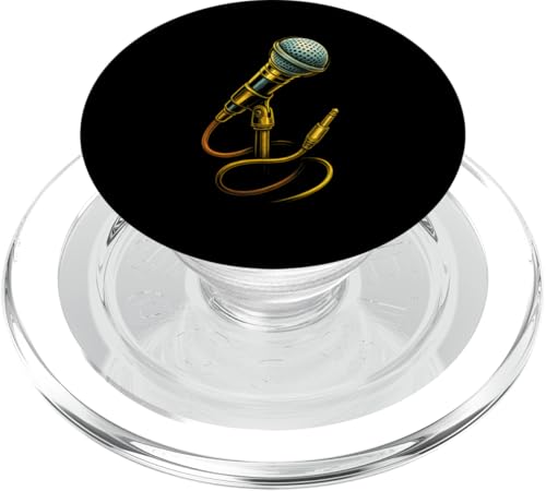 Vintage Mikrofon mit Musik Artwork Sänger Music Tech PopSockets PopGrip für MagSafe Vintage Mikrofon mit Musik Artwork Sänger Music Tech PopSockets PopGrip für MagSafe von Full Sound Supply