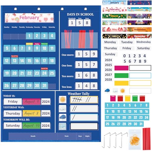 Fullhawl All About Today Taschendiagramm, 55,9 x 76,2 cm, mit 4 Haken, Tageszählkalender, blau, interaktives Klassenzimmer-Poster für Studenten, Klassenzimmer und Zuhause Fullhawl All About Today Taschendiagramm, 55,9 x 76,2 cm, mit 4 Haken, Tageszählkalender, blau, interaktives Klassenzimmer-Poster für Studenten, Klassenzimmer und Zuhause von Fullhawl
