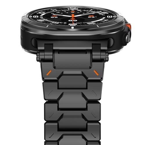 Fullife Kompatibel für Samsung Galaxy Watch Ultra Edelstahl Metall Armband 47mm (2024),Schwarz von Fullife