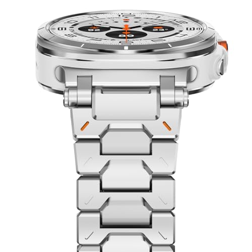 Fullife Kompatibel für Samsung Galaxy Watch Ultra Edelstahl Metall Armband 47mm (2024),Silber von Fullife