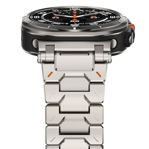 Fullife Kompatibel für Samsung Galaxy Watch Ultra Edelstahl Metall Armband 47mm (2024),Titan von Fullife