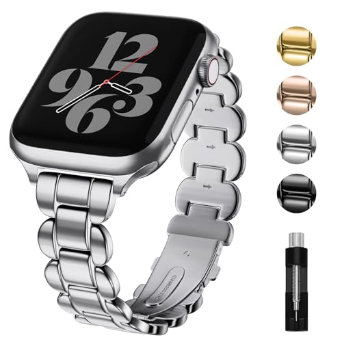 Fullmosa Edelstahl Armband Kompatibel mit Apple Watch 40mm 41mm 42mm 38mm für Damen, Stilvolles Schlankes Armband für iwatch Series 10 9 8 SE 7 6 5 4 Fullmosa Edelstahl Armband Kompatibel mit Apple Watch 40mm 41mm 42mm 38mm für Damen, Stilvolles Schlankes Armband für iwatch Series 10 9 8 SE 7 6 5 4 von Fullmosa